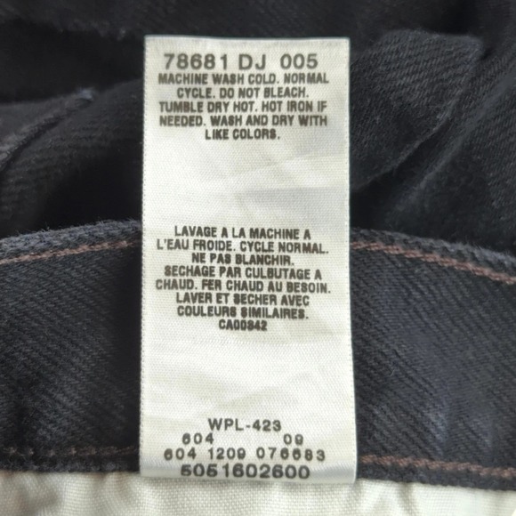 Vintage Levis Jeans Mens 34x30 Black Slim Fit 100% Cotton Denim Pants Y2K Grunge - Picture 6 of 11